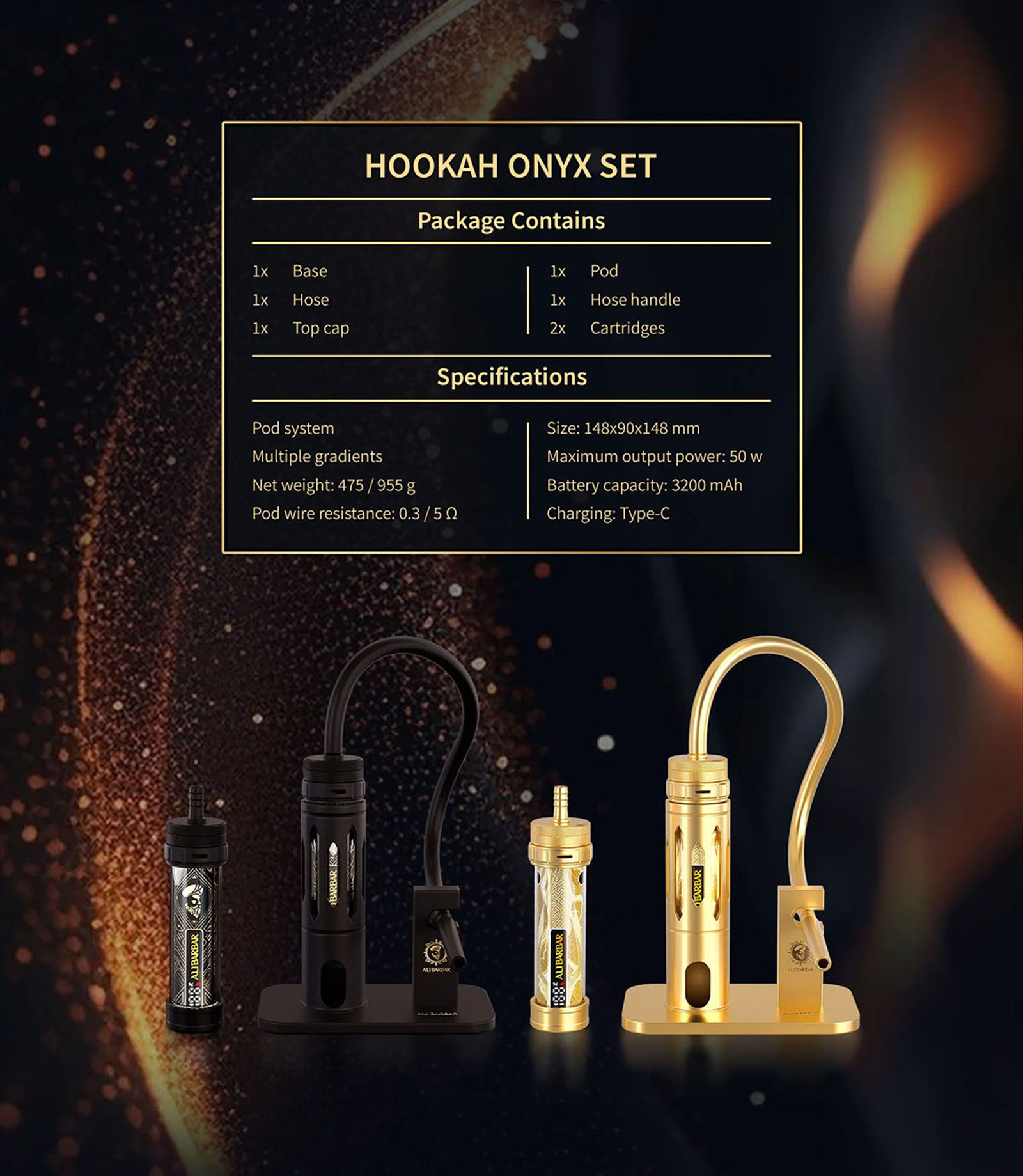 Alibarbar Hookah Onyx Device