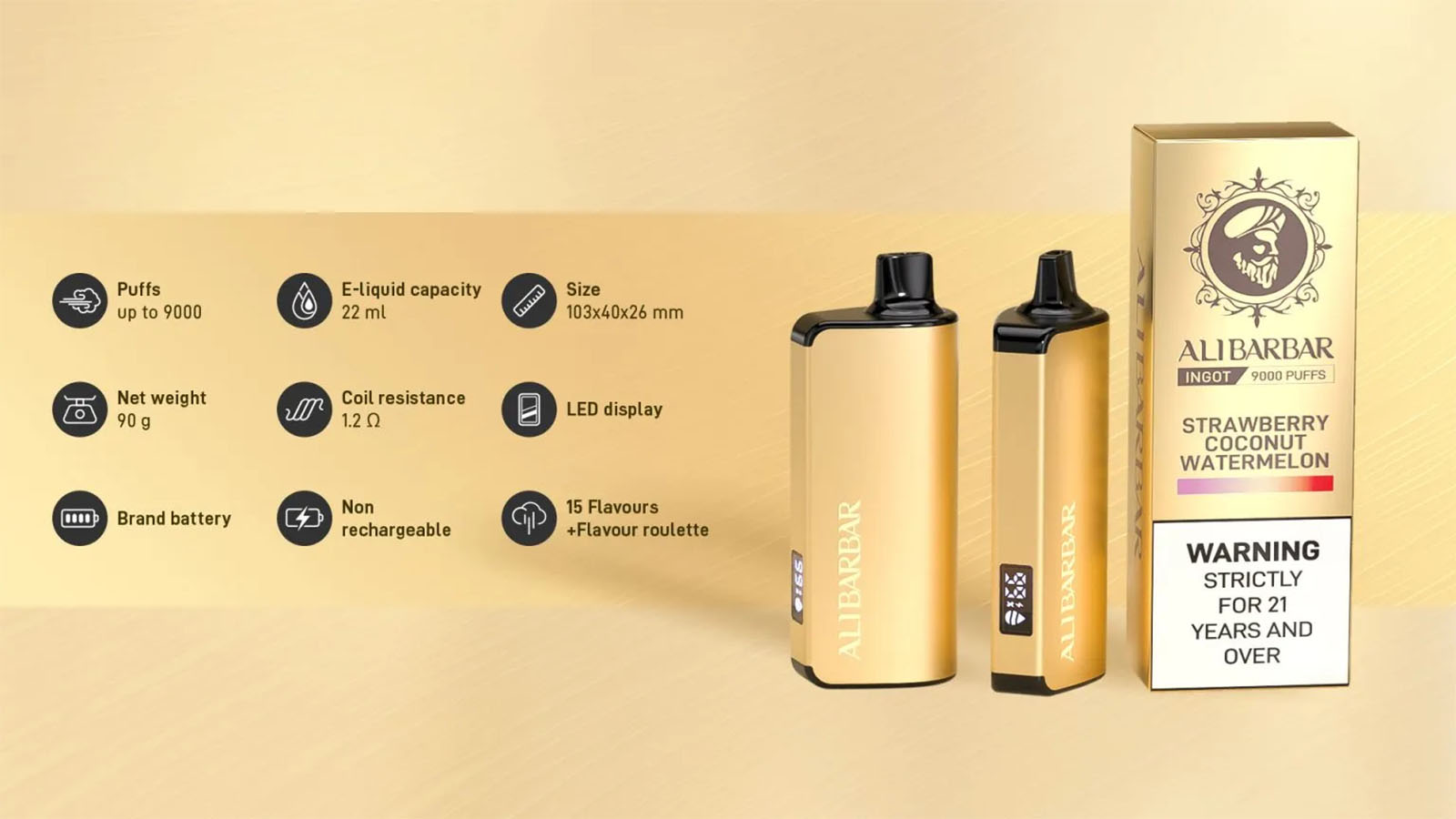 Alibarbar Ingot 9000 Puffs Vape